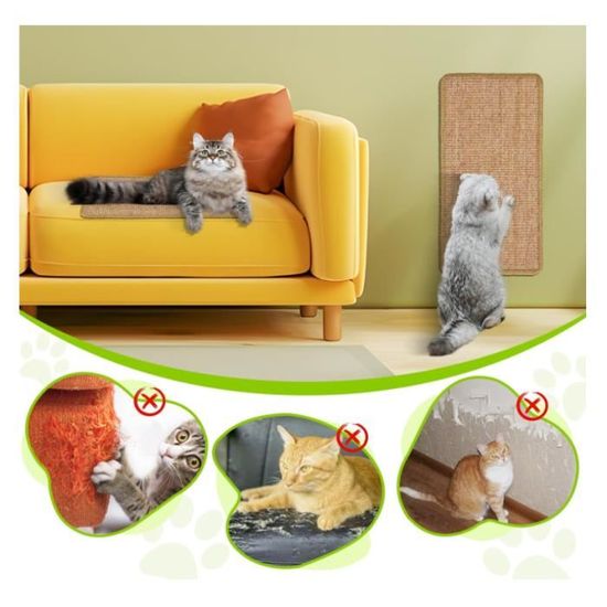 Griffoir,Tapis à Gratter En Sisal Naturel,pour Chat,planche à Gratter