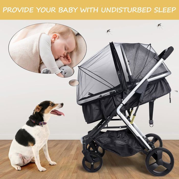 Moustiquaire Universelle Poussette / Siège Auto Bébé - Protection Anti-Insectes Respirante - Gris