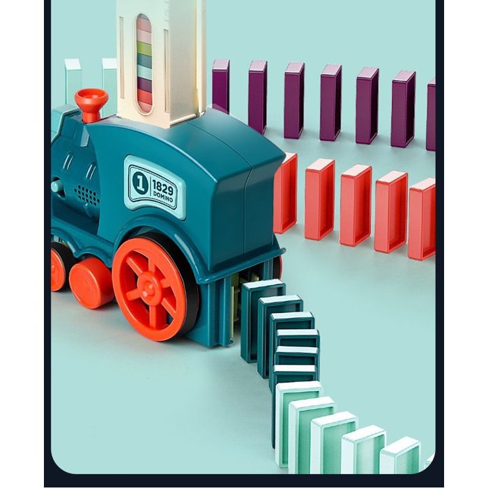 Train Électrique Automatique Pour Enfants, Jeu De Dominos, Blocs De
