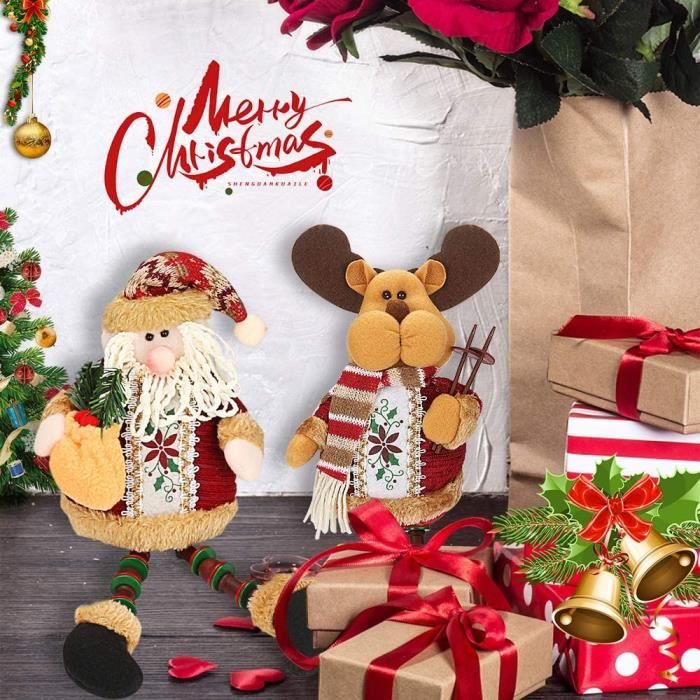 PLUSHCEWT Marionnettes à Main De Noël – Père Noël, Bonhomme De Neige Et Renne – Jouets En Peluche Avec Bouche Ouvrante Pour Histoires Et Jeux De Rôle