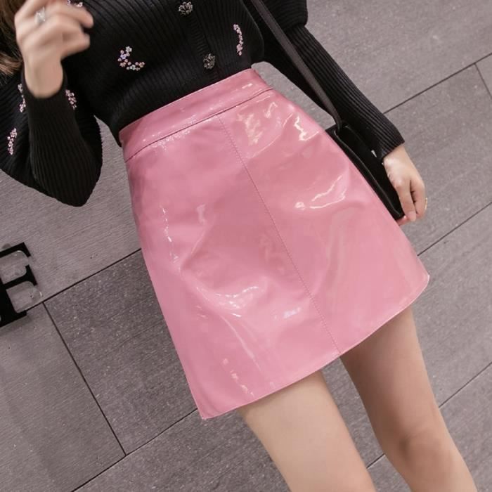 Jupe en cuir rose hotsell