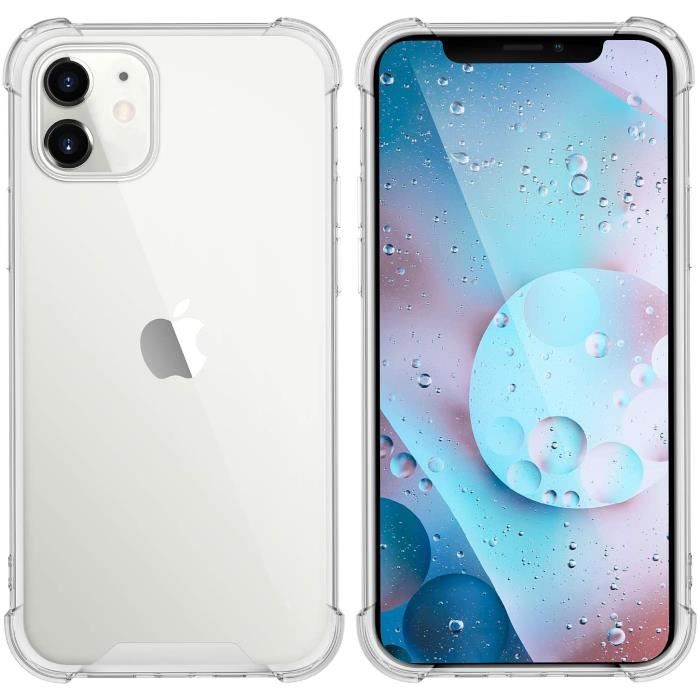 Pack Coque + 2 Verres Trempés Pour IPhone 12 (6,1") – Couleur Noir, Marque Little Boutik