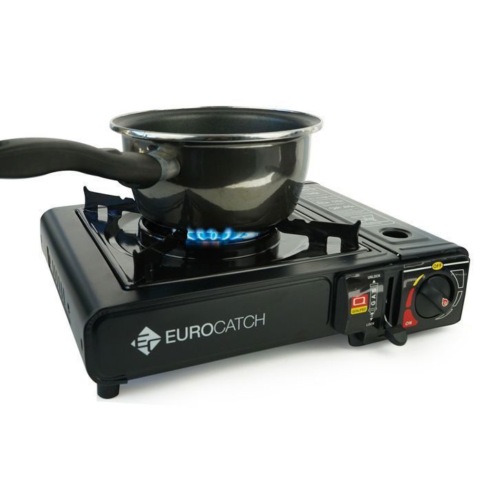 Réchaud à Gaz De Camping Avec Mallette - Pare-vent Inclus - Pour Cartouches De Gaz - Pique-nique, Barbecue, Randonnée