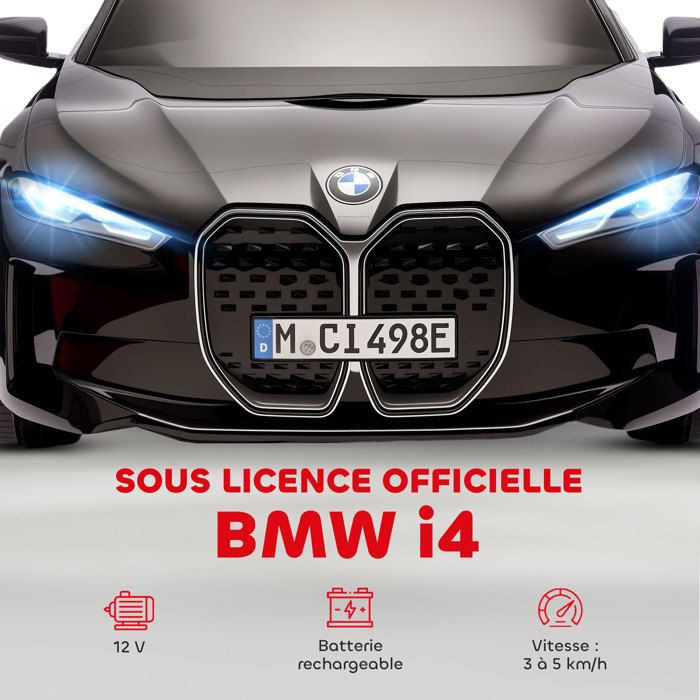 Voiture Électrique pour Enfants BMW i4 - Noir - 12 Volts avec Télécommande - Véhicule électrique enfant Voiture Électrique pour Enfants BMW i4 - Noir - 12 Volts avec Télécommande - Véhicule électrique enfant