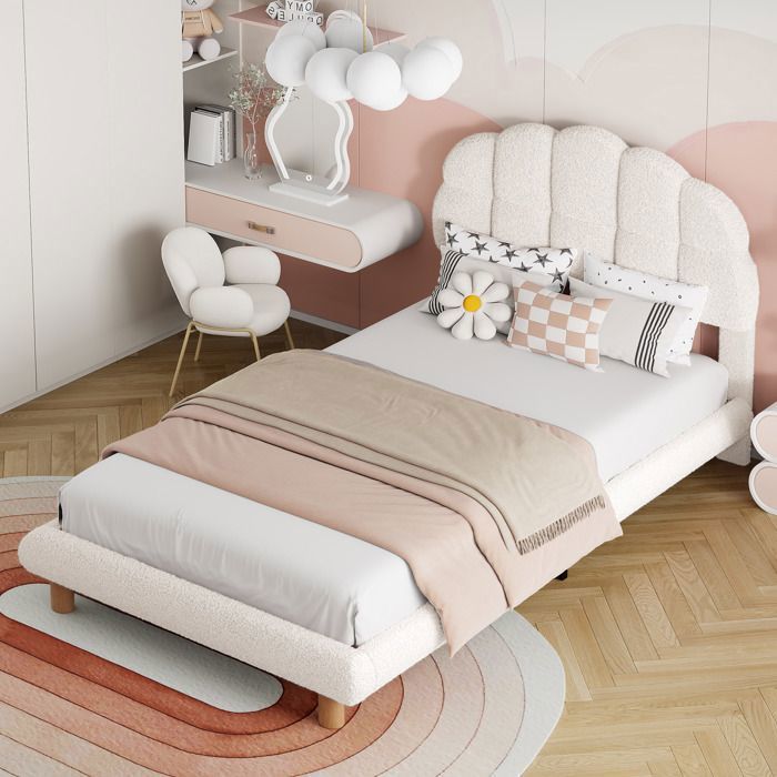 Lit Rembourré 90x200cm Avec Tête De Lit Réglable - Sommier Lattes Bois - Confortable Pour Enfant Ou Adulte