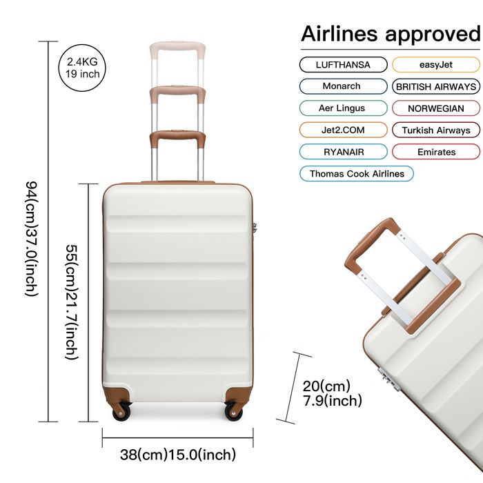 Valise Cabine Trek Buddy 55 Cm - Bagage à Main Ryanair, Trolley 2 Roues, Polyester