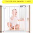 Barrière de sécurité extensible pour enfant - FONDUPIN - Porte rotative à 180° - Blanc - Sans perçage-0