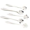 argent/é Mancooy 5pcs Cuill/ères /à Th/é en INOX Amoureux Fleurs de Divers Mod/èles Cuill/ères /à Th/é//Dessert//Caf/é//Th/é Glac/é