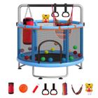 MAGICFOX Trampoline multi-fonctions Ø150cm avec Panier de basket-ball, Main courante en anneau, Anneaux suspendus, Hamac, - Charge de 150Kg