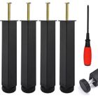 YIKXIULF Lot de 4 Pieds pour Sommier à Lattes Pied de Lit Universel Hautuer 20 cm Pied pour Sommier Liaison Métal Pied de Support de Lit