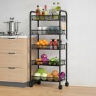 FIANAO Meuble de cuisine mobile 5 Niveaux Étagère Chariot Desserte de Cuisine à Roulettes Rangement Stockage