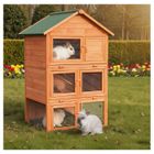 KLUPS Cage Clapier Enclos lapin Extérieur en bois de haute qualité pour lapins 106 x 83 x 160 cm Jumbo