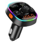 CYVENSMART Transmetteur FM Bluetooth, Autoradio Adaptateur Chargeur Voiture, Lecteur de Musique MP3, Support U Disk Carte TF avec Lumière Color