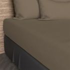 Drap housse 160x200 cm en coton 57 Fils SOLEIL D'OCRE taupe