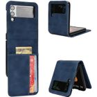 TEMPSA Coque Galaxy Z Flip 4 antichoc Cuir Protection avec fente cartes Housse étui pour Samsung Galaxy Z Flip 4 5G -Bleu