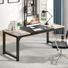 TRIBESIGNS Bureau d'ordinateur, Table de Bureau Informatique Gaming-Travail-d'Étude, 180 x 80 x 75 cm, Gris Vintage-Noir
