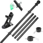 Mât de drapeau WOVTE, porte drapeau avec support de mâts de drapeau - kit de mât de drapeau à montage mural - noir