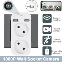 Chargeur USB pour téléphone mural UE 1080P HD Détection de mouvement Caméra espion WiFi