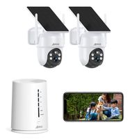 ANRAN Kit Caméra de Surveillance Extérieur Sans fil 4MP avec 2 caméras batteries solaires PACK VIDEOSURVEILLANCE Carte sd 64G