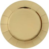 10 Grandes assiettes en carton rondes or métallisé D.33 cm