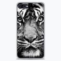 Coque pour smartphone compatible Asus Zenfone 4 Max ZC554KL en silicone gel protection arrière- Tigre blanc et noir
