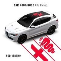 Décoration Adhésive Universelle Alfa Romeo pour Toit ou Capot Voiture, Rouge