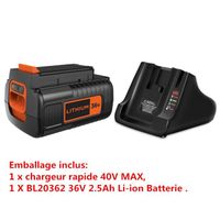 BL20362 36V 2.5Ah Li-ion Batterie de Remplacement + Chargeur de Rechangepour Black & Decker 36V BL20362 LBX2040 LBX36 LBXR36 LBXR203