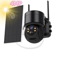 Caméra de surveillance sans fil PRUMYA, Caméra de extérieure Solaire 4MP détection PIR audio bidirectionnel +carte memoire 64g