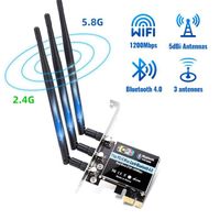 Carte WiFi PCI-E sans Fil 1200 Mbps| Bluetooth 5.0 | 2.4/ 5G | Ultra-Faible Latence | Compatibilité Windows 7/8/10/11