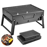 TD® Mini barbecue portable en acier inoxydable pliable/ dépliable gain de place solide utilisation simple grillades cuisson 