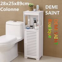 DEMI SAINT Meuble WC Colonne Salle de Bain 28x25x89cm - Armoire de Rangement Toilette - Porte à volet