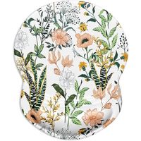Tapis de Souris Ergonomique avec Repose-Poignet en Gel Tapis de Souris de Jeu avec Tissu Lycra belles fleurs