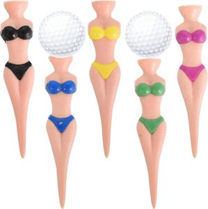 TEE DE GOLF Tees de Golf Drôles Bikini 5 pièces 76 mm Tees de Golf Amusants pour Filles Tees de Golf en Plastique pour Hommes Femmes.[Y59]
