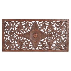 Panneau Décoratif En Bois Sculpté Style Henri II - Diable, Corne D'abondance, Floral, 55,5x44 Cm