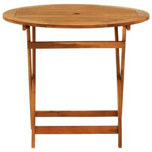 TABLE DE JARDIN  Table de jardin pliable Ø90x75 cm Bois d'eucalyptu