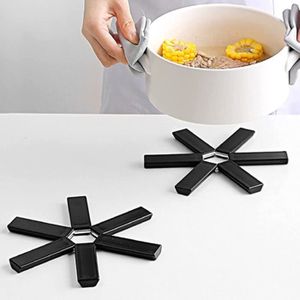 Rose Qifumaer Dessous Plat Rond Tapis en Silicone Multi-usages sous Plats de Table Coussin disolation Thermique Tapis de S/échage pour Cuisine