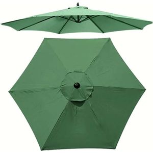 TOILE DE PARASOL Tissu de rechange pour parasol - Protection UV en polyester - Vert Foncé - 2.7m-8.8ft-6Ribs