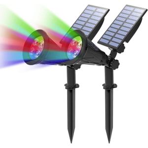 BALISE - BORNE SOLAIRE  Led Solaire Projecteur, 2 En 1 Lampe Solaire De 4 