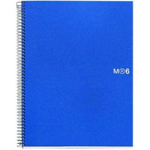 BLOC NOTE Miquelrius 6 Basic Cahier reliure à spirale A5 150 feuilles - 300 pages petits carreaux bleu polypropylène (PP)