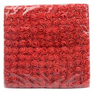 FLEUR ARTIFICIELLE 144pcs - Rouge - Mini roses en mousse de 2cm, 144 