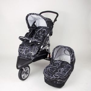 POUSSETTE  Poussette Jogger 3 roues et son couffin noir