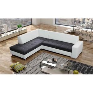 Canapé Convertible Bartolomeo Blanc Gris Gauche Achat