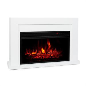 Ventilateur de Chauffage Installation Murale Illusion de Flamme Minuterie hebdomadaire Blanc cass/é Chemin/ée /électrique 1000 ou 2000 Watts KLARSTEIN Lausanne Thermostat