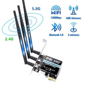 fasient1 Carte WiFi sans Fil | Adaptateur WiFi pour Carte sans Fil PCIe 2,4  GHz 300 Mbps | Carte réseau WiFi PCI Express (PCIe) avec Double antenne