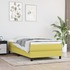 SOMMIER Sommier à ressorts de lit - RUIDA - Vert 90x200 cm - Tissu - Tapissier - Pieds de lit inclus