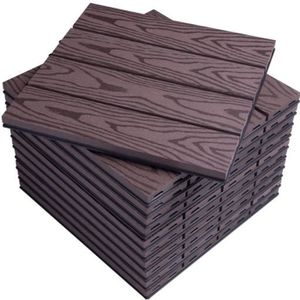 DALLE - PIED DE PARASOL Dalle de terrasse en composite bois-plastique WOLTU - 11 pièces - 1m² - Café
