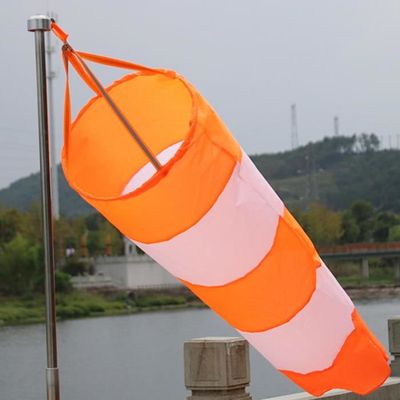 Amacoam Manche A Air Manche à Vent Exterieur Jardin Avec Ceinture Réfléchissante Orange Etanche Sac De Mesure Pour Airport Garden Patio Lawn Vent Mesure Et La Force Indiquant 80cm