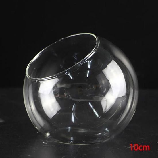 Vase En Verre Transparent Avec Support En Bois - Pour Poissons Betta Ou Décoration Florale - Style épuré Et Esthétique