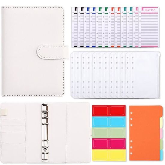 Classeur A5 à 6 Anneaux En PVC Souple Transparent - Housse De Cahier Rechargeable