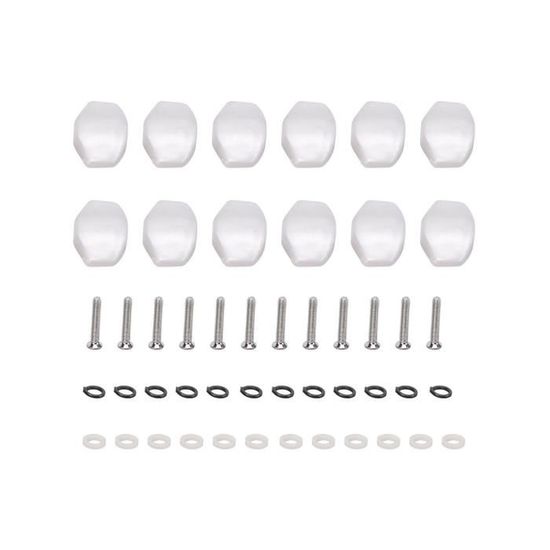 Lot De 5 Boutons De Potentiomètre Pour Guitare - Diamètre Axe 6,4 Mm, Hauteur 12 Mm - Couleurs Assorties (noir, Blanc, Rouge, Vert, Bleu)